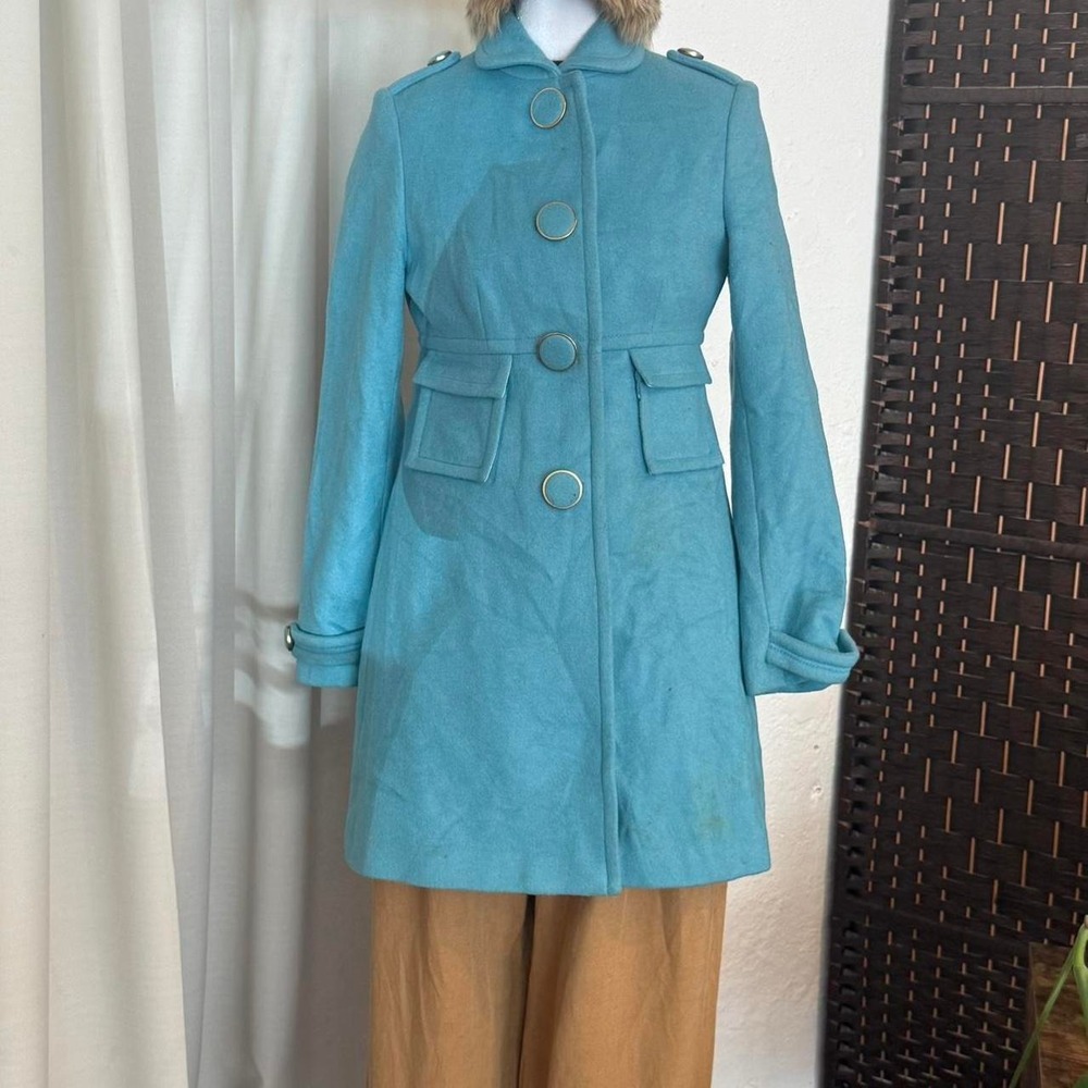 Banana Republic Blue Wool Blend with Flower Linings Size XS Fairy Whimsy Core